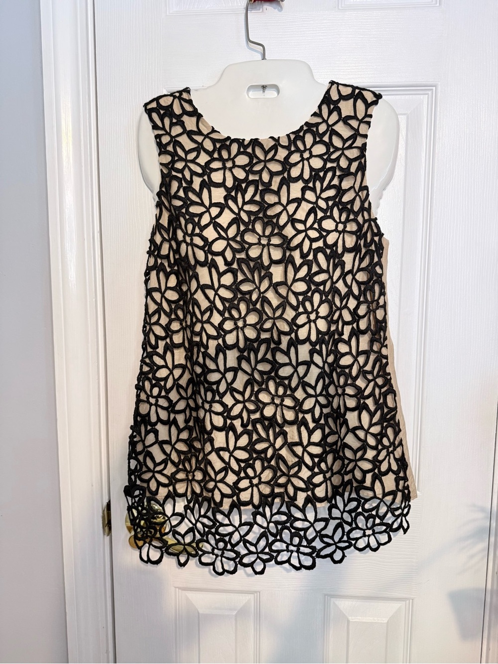 Neiman Marcus Crocheted Overlay Tank Top